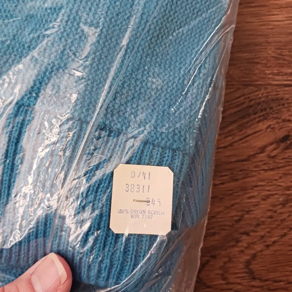 Vintage Sears Kings Road Shop Blue Orlon Acrylic Cardigan Sweater Mens XL Tall